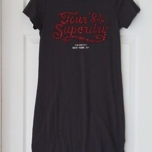 Superdry Charcoal Mini Dress with Red Accents
